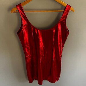Music Legs Lingerie Dress Red Metallic One Size